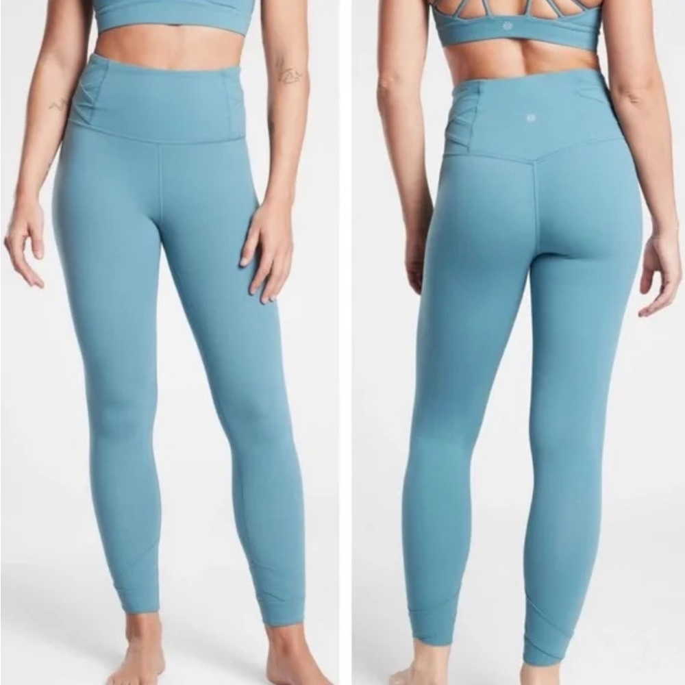 Athleta Blue Elation Pirouette 7/8 tight-High-Waisted Leggings
